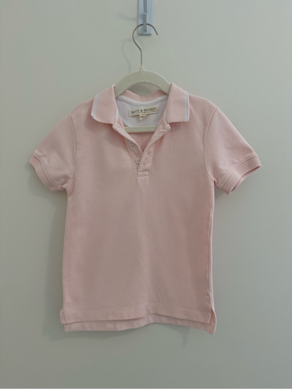 Pink Polo Shirt for Kids Size XS 100% Organic Cotton